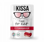 Корм для кошек Kissa с говядиной (соус), 75 гр*28 шт