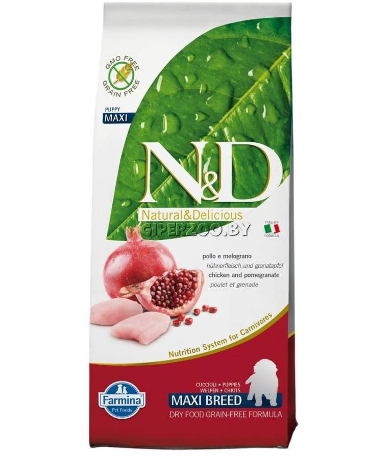 Farmina N&D GF Chicken Pomegranate LARGE Puppy (курица, гранат), 12 кг Farmina N&D GF Chicken Pomegranate LARGE Puppy (курица, гранат), 12 кг