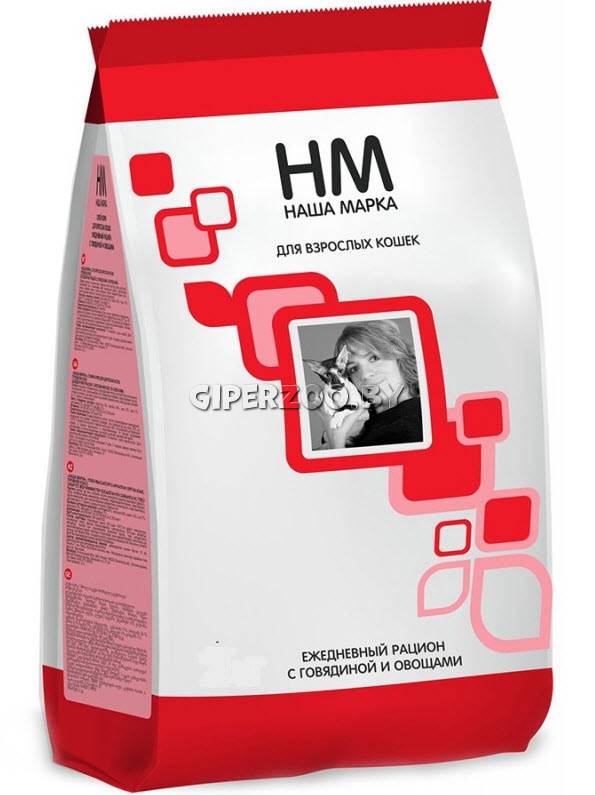Наша Марка Корм для взрослых кошек (говядина, овощи), 10 кг