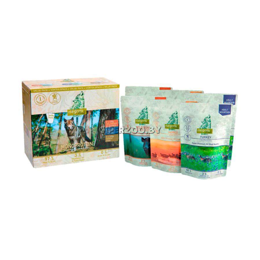 Isegrim набор монопротеиновых паучей, 6х410 гр Isegrim набор монопротеиновых паучей, 6х410 гр