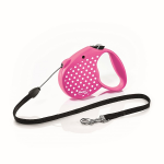 Рулетка Flexi Standart Dots розовая S, трос 5 м