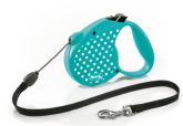 Рулетка Flexi Standart Dots бирюзовая M, трос 5 м