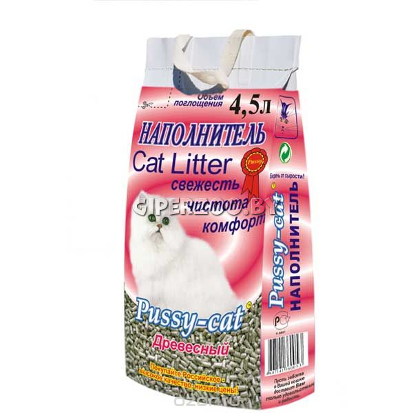 Pussy-cat наполнитель древесный, 4,5 л Pussy-cat наполнитель древесный, 4,5 л