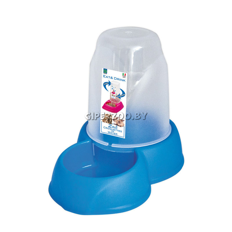 Поилка-кормушка Georplast круглая пластиковая универсальная, 1,6 л Поилка-кормушка Georplast круглая пластиковая универсальная, 1,6 л