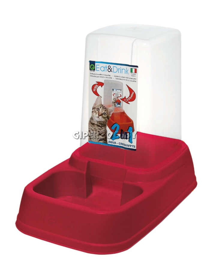 Поилка-кормушка Georplast круглая пластиковая универсальная, 3,7 л Поилка-кормушка Georplast круглая пластиковая универсальная, 3,7 л