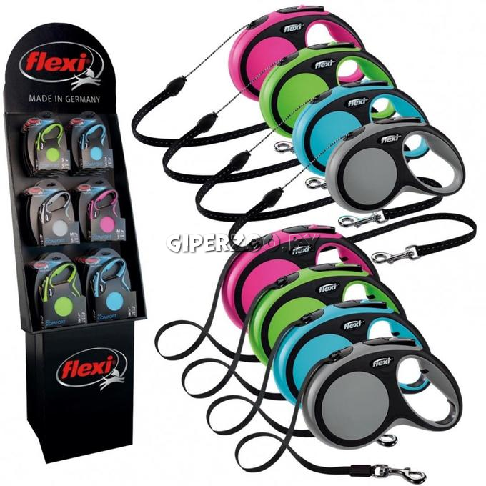 Рулетка Flexi New Comfort серая S, трос 8 м Рулетка Flexi New Comfort серая S, трос 8 м