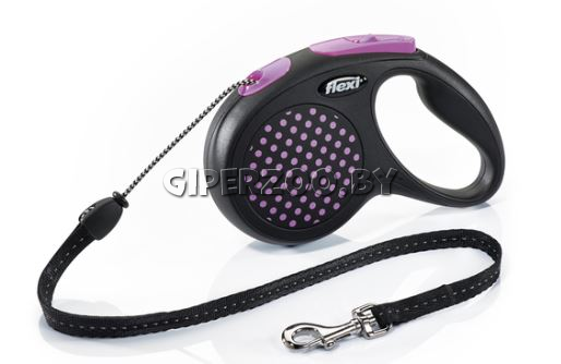 Рулетка Flexi Design розовая M, трос 5 м Рулетка Flexi Design розовая M, трос 5 м