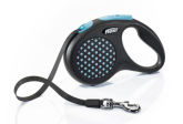 Рулетка Flexi Design голубая S, лента 5 м