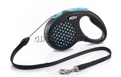 Рулетка Flexi Design голубая S, трос 5 м Рулетка Flexi Design голубая S, трос 5 м