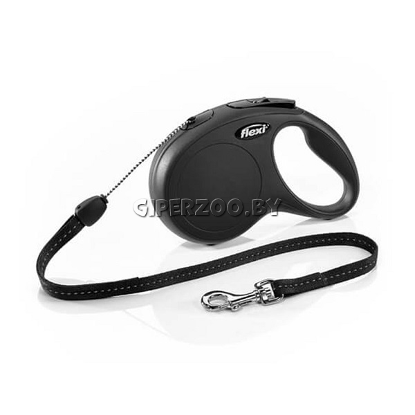 Рулетка Flexi New Classic черная M, трос 8 м Рулетка Flexi New Classic черная M, трос 8 м
