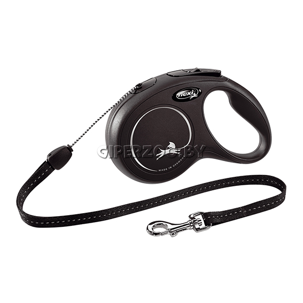 Рулетка Flexi New Classic черная S, трос 8 м Рулетка Flexi New Classic черная S, трос 8 м