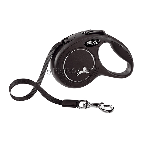 Рулетка Flexi New Classic черная XS, лента 3 м Рулетка Flexi New Classic черная XS, лента 3 м