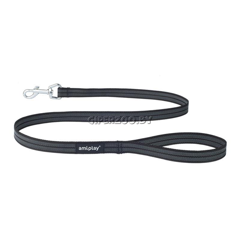 Поводок Amiplay Rubber черный М, 1,2 м Поводок Amiplay Rubber черный М, 1,2 м
