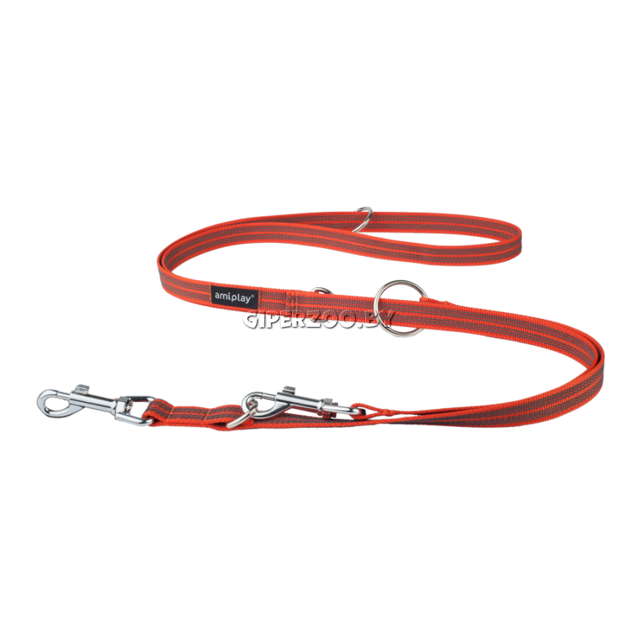 Поводок регулируемый Amiplay Rubber оранжевый М, 1-2 м Поводок регулируемый Amiplay Rubber оранжевый М, 1-2 м