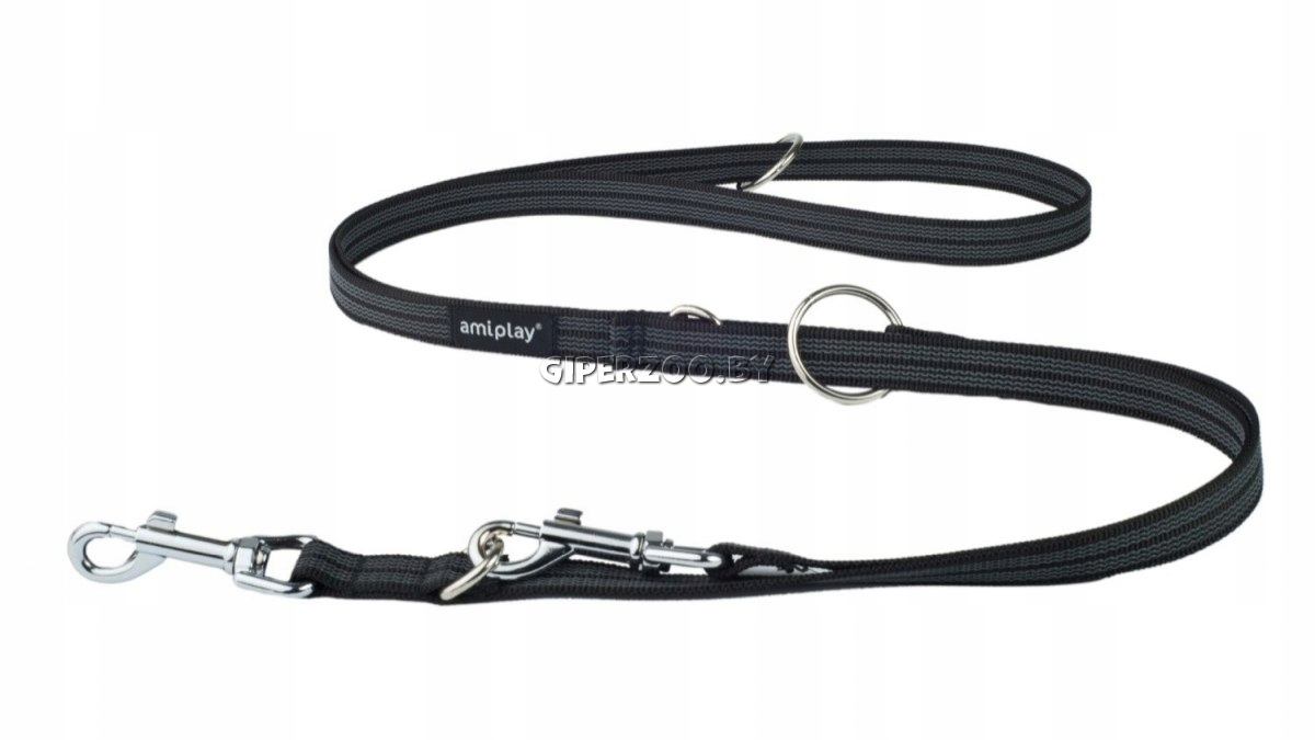 Поводок регулируемый Amiplay Rubber черный L, 1-2 м Поводок регулируемый Amiplay Rubber черный L, 1-2 м