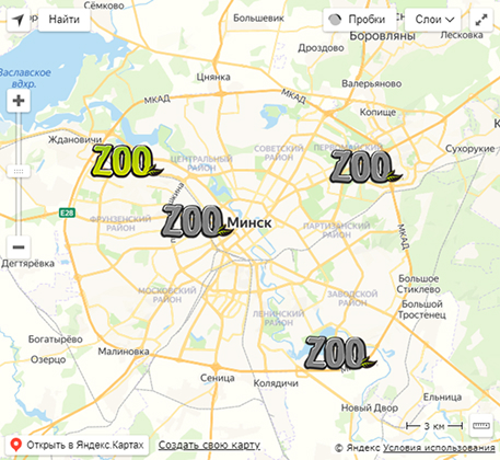 Карта наличия товара