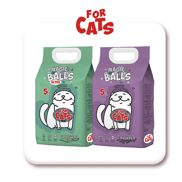 Купить бентонитовый наполнитель для кошек For Cats со скидкой в ГиперЗОО
