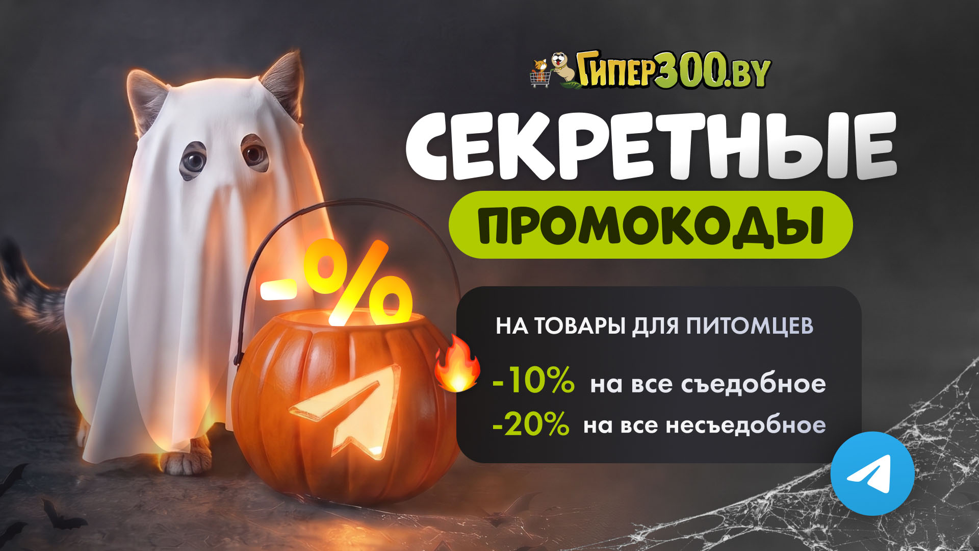 Забирайте секретные промокоды в Telegram-канале ГиперЗОО