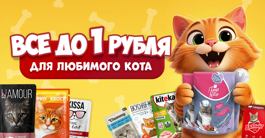 Паучи для кошек до 1 рубля