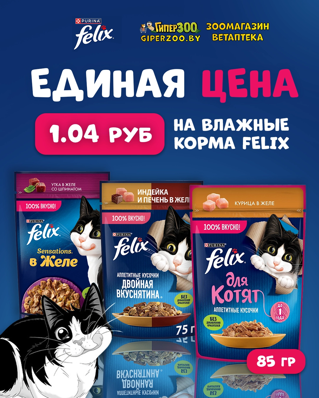 1,04 BYN &mdash; все влажные корма Felix