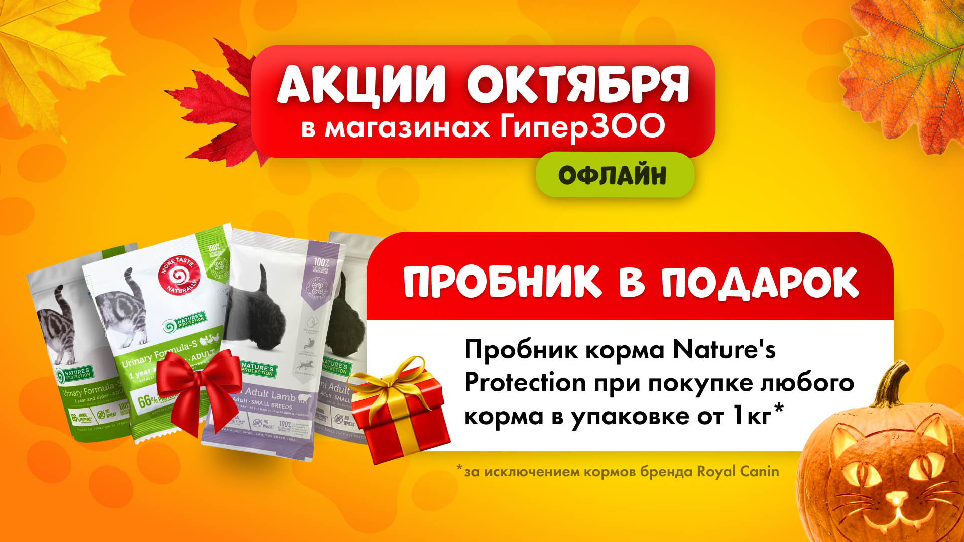 Бесплатный пробник корма Nature’s Protection в ГиперЗОО