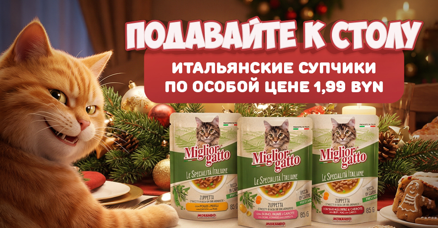 Купить итальянские супы для котов в ГиперЗОО по скидке