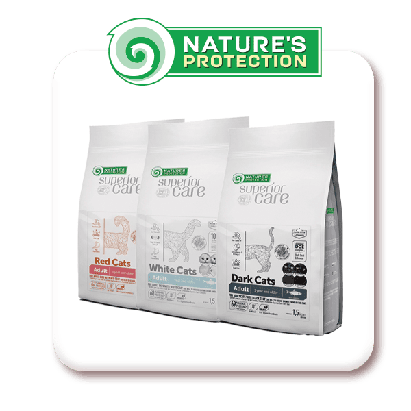 Купить корм для рыжых, белых и черных кошек Nature's Protection со скидкой в ГиперЗОО