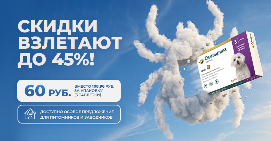 Купить симпарику от клещей Минск дешево