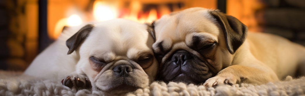 Спящие собаки у камина